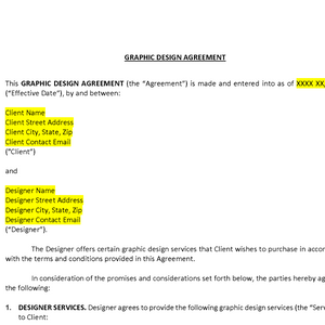 Graphic Design Agreement