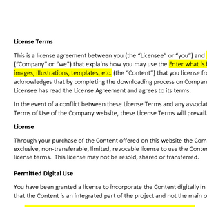 License Terms template